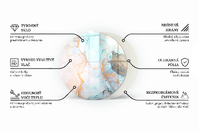 Vetro sotto stufa rotondo Motivo geometrico 3D