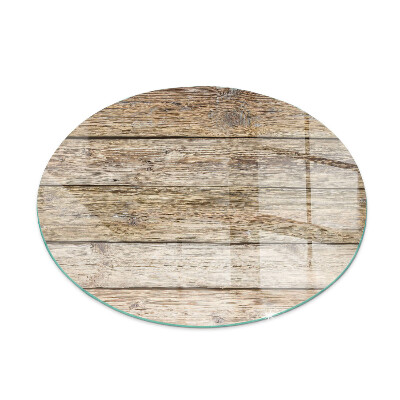 Vetro sotto stufa rotondo Tavole di legno naturale