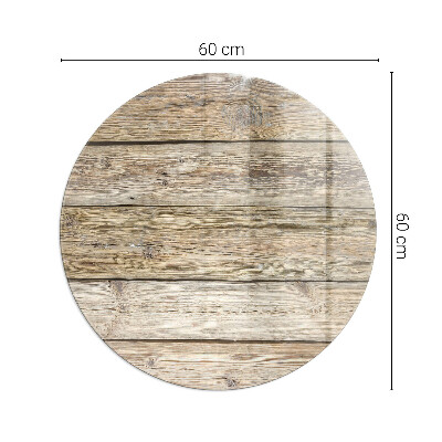 Vetro sotto stufa rotondo Tavole di legno naturale