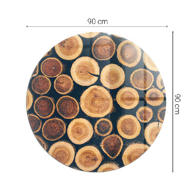 Lastra in vetro per caminetto rotondo Scatola con legno tagliato