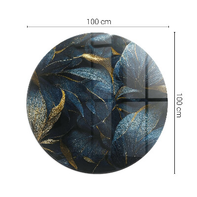 Lastra in vetro per caminetto rotondo Foglie eleganti nella consistenza
