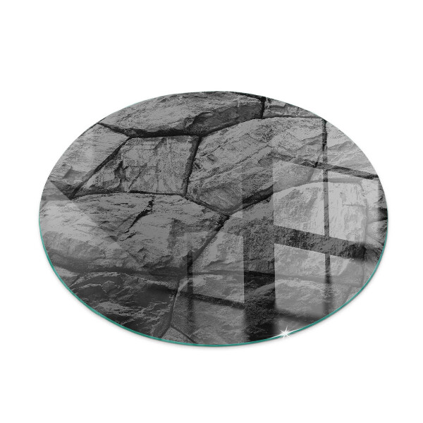 Vetro sotto stufa rotondo Modello in pietra naturale