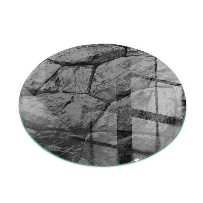 Vetro sotto stufa rotondo Modello in pietra naturale