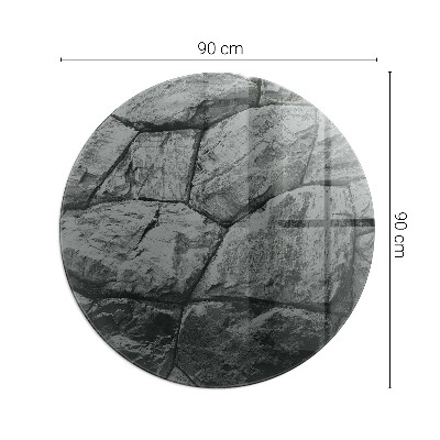 Vetro sotto stufa rotondo Modello in pietra naturale