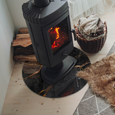 Lastra in vetro per caminetto rotondo Marmo elegante con venature