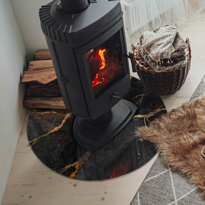Lastra in vetro per caminetto rotondo Marmo elegante con venature