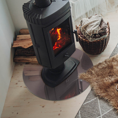 Vetro sotto stufa rotondo Colore Beige
