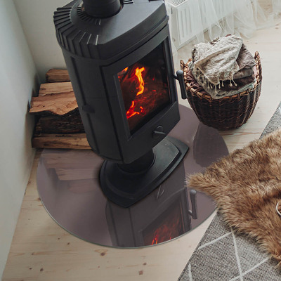 Vetro sotto stufa rotondo Colore Beige