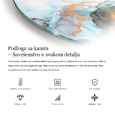 Vetro sotto stufa rotondo Colore grigio-verde
