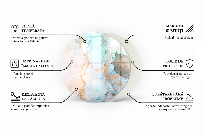 Vetro sotto stufa rotondo Colore Crema Chiaro