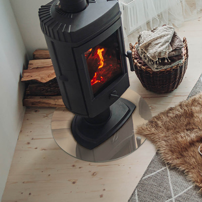 Vetro sotto stufa rotondo Colore Beige