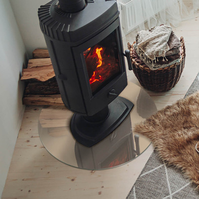 Vetro sotto stufa rotondo Colore Beige