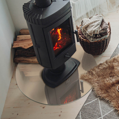 Vetro sotto stufa rotondo Colore Beige