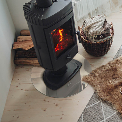 Vetro sotto stufa rotondo Colore Beige