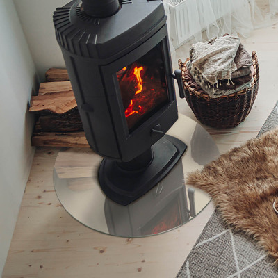 Vetro sotto stufa rotondo Colore Beige