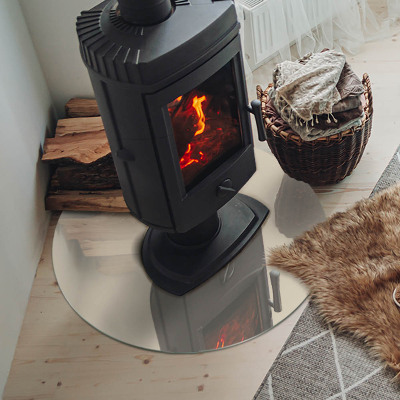Vetro sotto stufa rotondo Colore Beige
