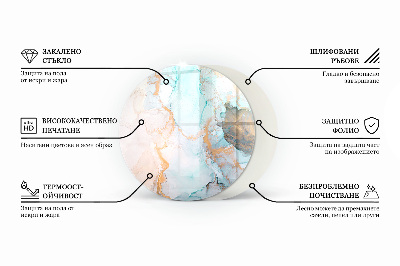 Vetro sotto stufa rotondo Colore avorio