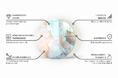 Vetro sotto stufa rotondo Colore avorio