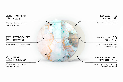 Vetro sotto stufa rotondo Colore avorio