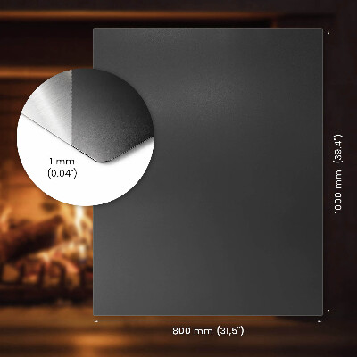 Lastra per caminetto Nera in lamiera rettangolare