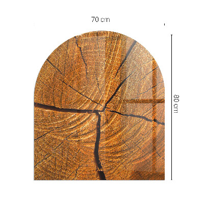 Vetro sotto stufa semi-ovale Venatura del legno in sezione trasversale