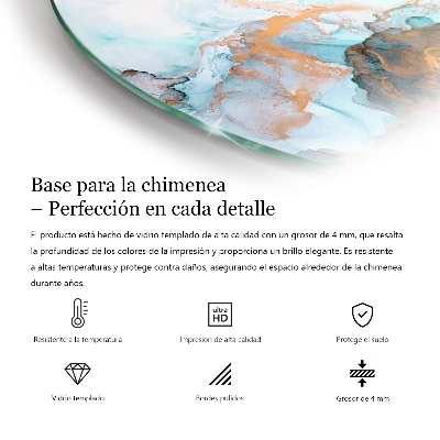 Lastra in vetro per caminetto semi-ovale Geometria tridimensionale