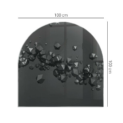Lastra in vetro per caminetto semi-ovale Nuvola astratta di solidi
