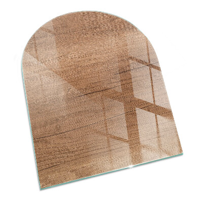 Vetro sotto stufa semi-ovale Modello in legno naturale