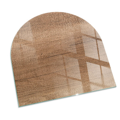 Vetro sotto stufa semi-ovale Modello in legno naturale