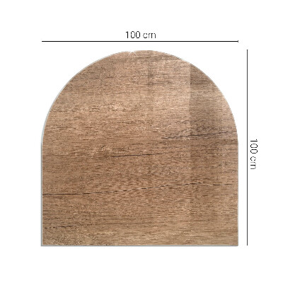 Vetro sotto stufa semi-ovale Modello in legno naturale
