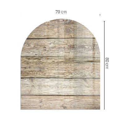 Lastra in vetro per caminetto semi-ovale Tavola di legno nel layout