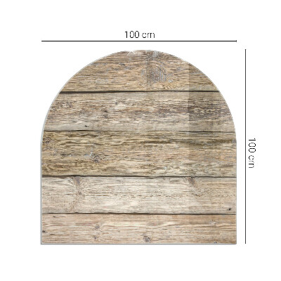 Lastra in vetro per caminetto semi-ovale Tavola di legno nel layout