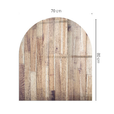 Lastra in vetro per caminetto semi-ovale Tavola di legno nel layout