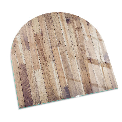 Lastra in vetro per caminetto semi-ovale Tavola di legno nel layout