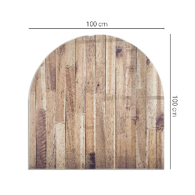 Lastra in vetro per caminetto semi-ovale Tavola di legno nel layout
