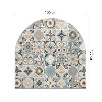 Vetro sotto stufa semi-ovale Motivi a mosaico nelle piastrelle