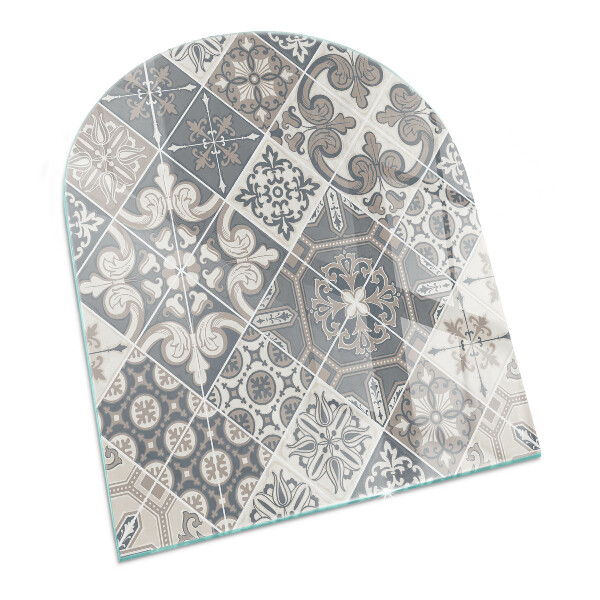 Lastra in vetro per caminetto semi-ovale Motivo decorativo a mosaico