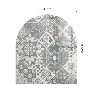 Lastra in vetro per caminetto semi-ovale Motivo decorativo a mosaico
