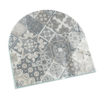 Lastra in vetro per caminetto semi-ovale Motivo decorativo a mosaico