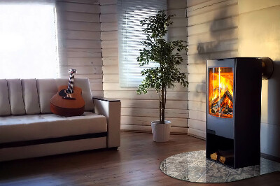 Lastra in vetro per caminetto semi-ovale Motivo decorativo a mosaico