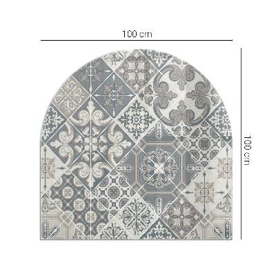 Lastra in vetro per caminetto semi-ovale Motivo decorativo a mosaico