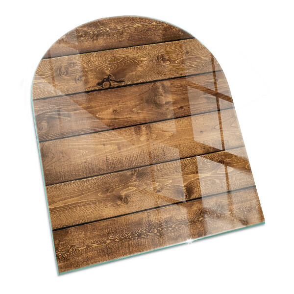 Lastra in vetro per caminetto semi-ovale Tavola di legno con venature