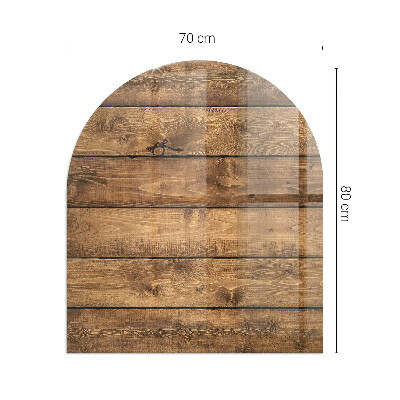 Lastra in vetro per caminetto semi-ovale Tavola di legno con venature