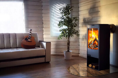Lastra in vetro per caminetto semi-ovale Tavola di legno con venature