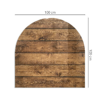Lastra in vetro per caminetto semi-ovale Tavola di legno con venature