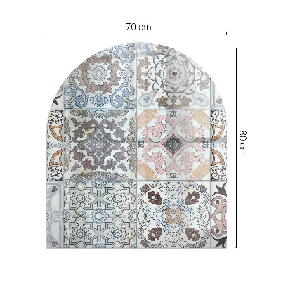 Vetro sotto stufa semi-ovale Motivi a mosaico nelle piastrelle