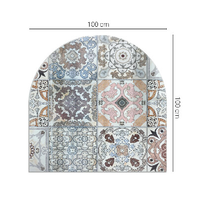 Vetro sotto stufa semi-ovale Motivi a mosaico nelle piastrelle