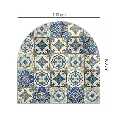 Lastra in vetro per caminetto semi-ovale Motivo a mosaico con fiori