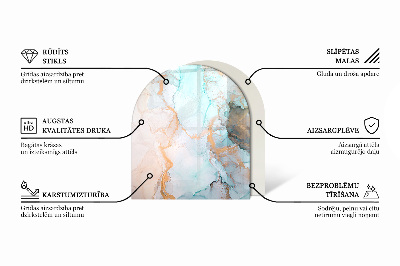Vetro sotto stufa semi-ovale Motivo geometrico 3D