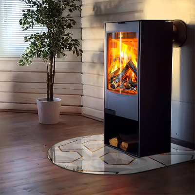 Vetro sotto stufa semi-ovale Motivo geometrico 3D